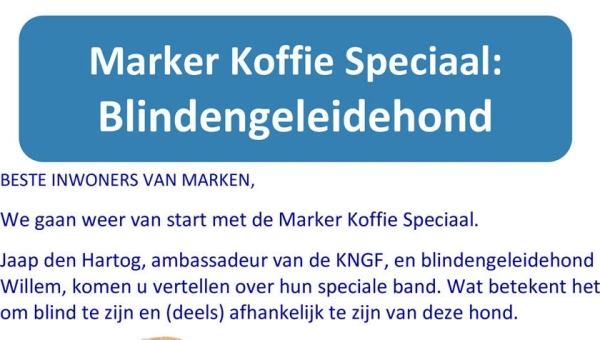 Maandag 22 september: Marker Koffie Speciaal